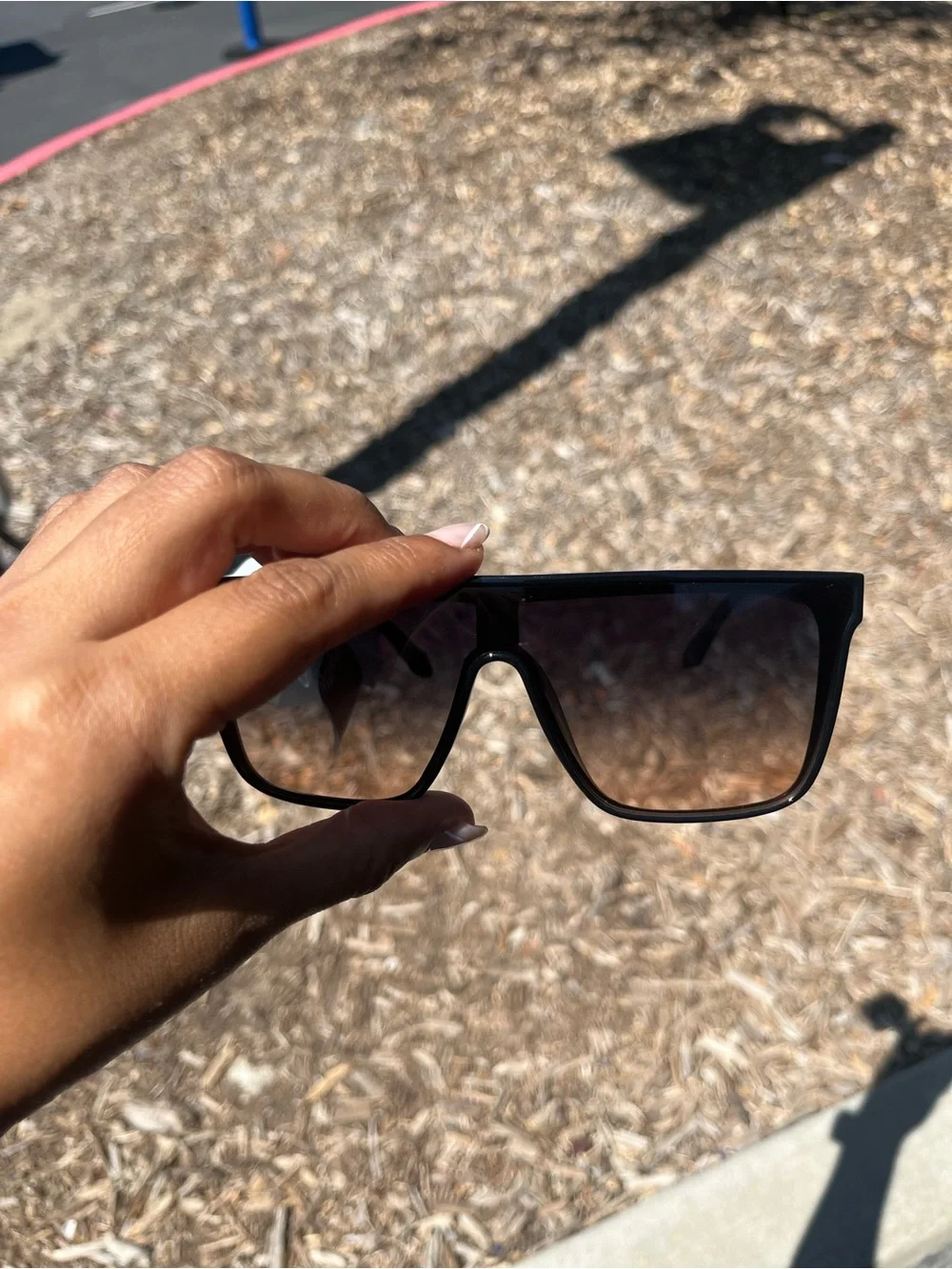Quay Nightfall Oversized Black Sunglasses shades black blue gold